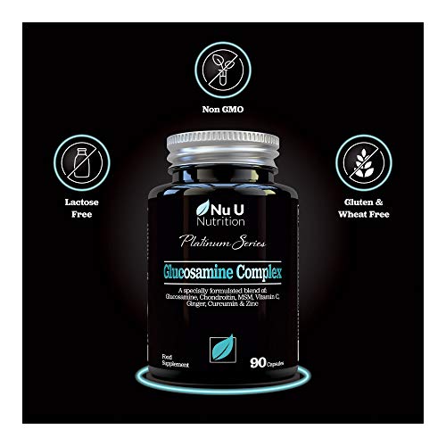 Glucosamine & Chondroitin Complex - 180 High Strength Capsules - Turmeric, Ginger, Black Pepper Rosehip Vitamin C Vitamins D Vitamin K Zinc Manganese And Copper Potassium For Bones And Joints